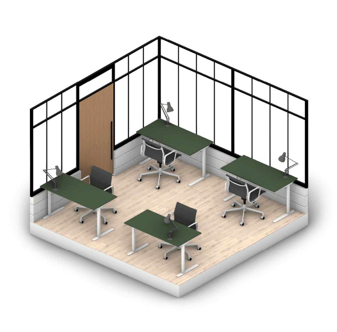 Private, lockable office space