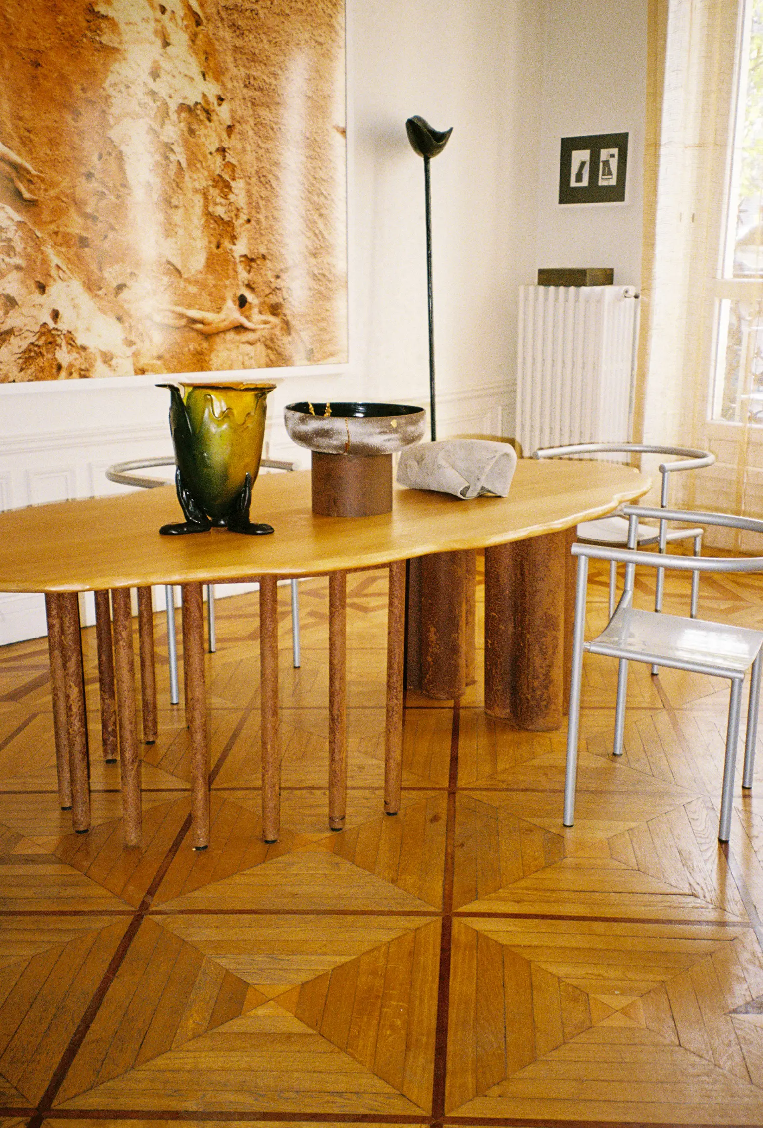 A Conversation with Sophie Dries IMG 10 Sophie’s Kintugi ceramic between a vintage Gaetano Pesce vase and Marc Leschelier’s sculpture